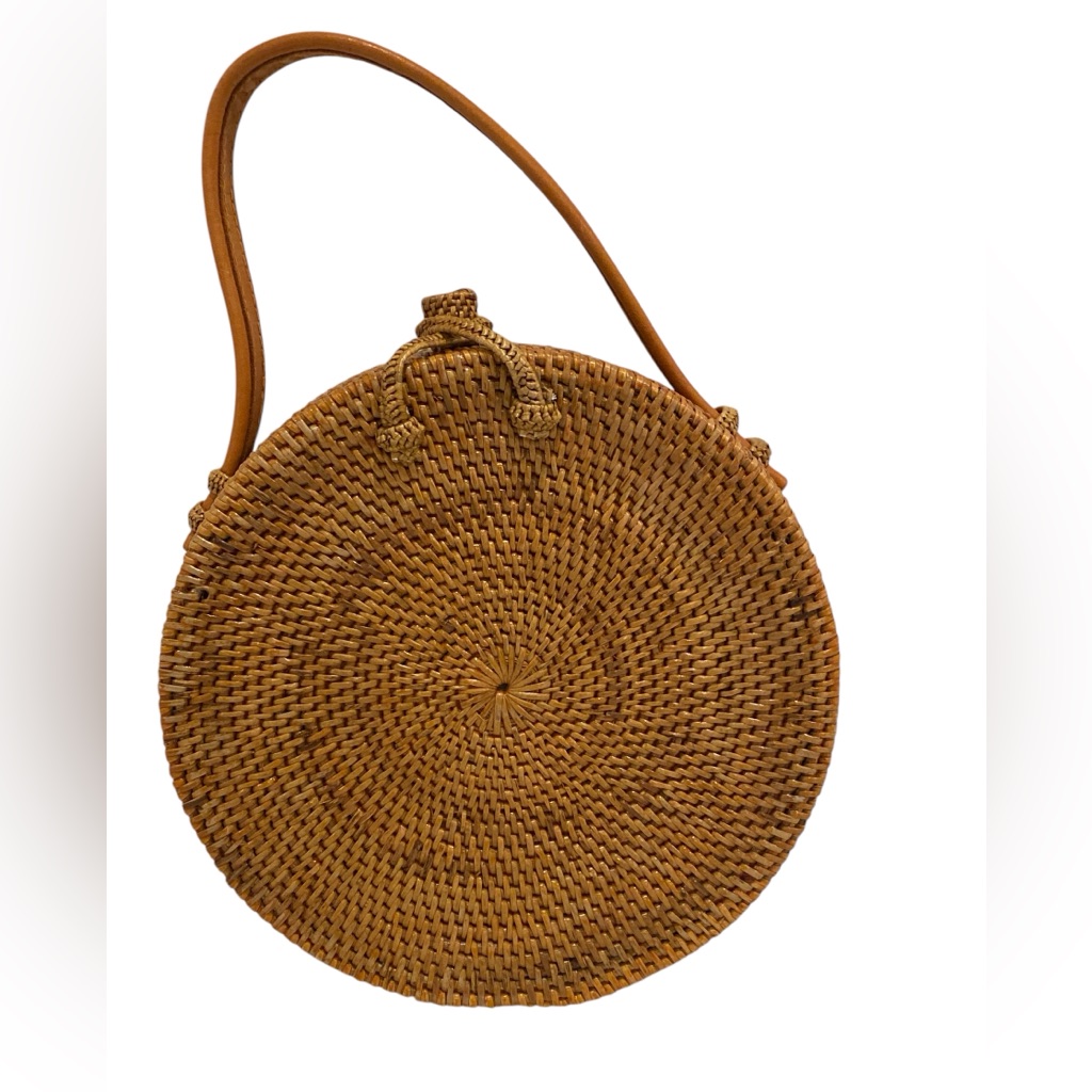 Handwoven Wicker Basket Handbag Nwot